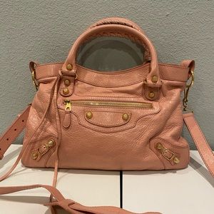 Balenciaga lamb skin motorcycle town bag